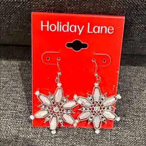 Silver Snowflake Ornament Earrings